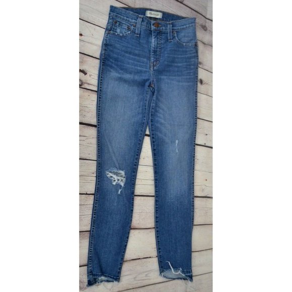 MADEWELL Women's 10"‎ High Rise Drop Step Hem Skinny Jeans SIZE 24 - Picture 6 of 8